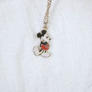 Vintage Mickey Mouse Pendant Gold Necklace